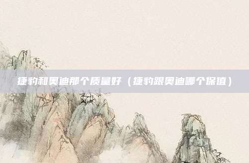 捷豹和奥迪那个质量好（捷豹跟奥迪哪个保值）