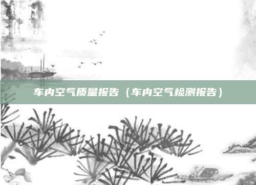 车内空气质量报告(车内空气检测报告)