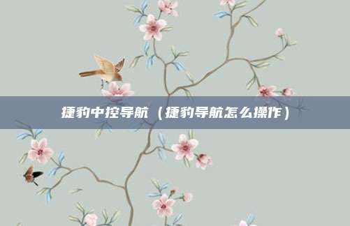 捷豹中控导航(捷豹导航怎么操作)