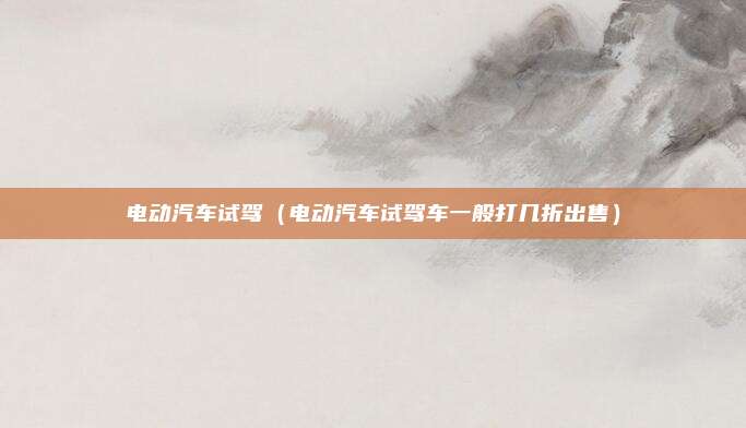 电动汽车试驾(电动汽车试驾车一般打几折出售)
