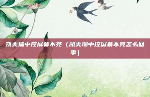 凯美瑞中控屏幕不亮（凯美瑞中控屏幕不亮怎么回事）