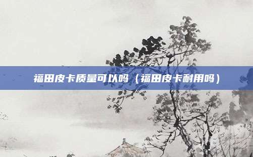 福田皮卡质量可以吗(福田皮卡耐用吗)