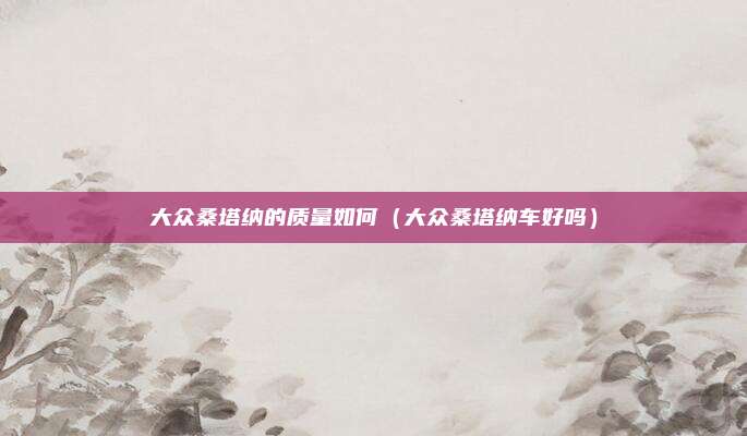 大众桑塔纳的质量如何（大众桑塔纳车好吗）