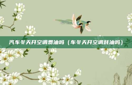 汽车冬天开空调费油吗（车冬天开空调耗油吗）
