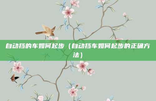 自动挡的车如何起步(自动挡车如何起步的正确方法)