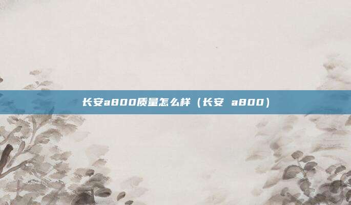 长安a800质量怎么样(长安 a800)