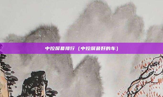 中控屏幕排行(中控屏最好的车)