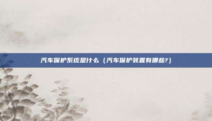 汽车保护系统是什么（汽车保护装置有哪些?）