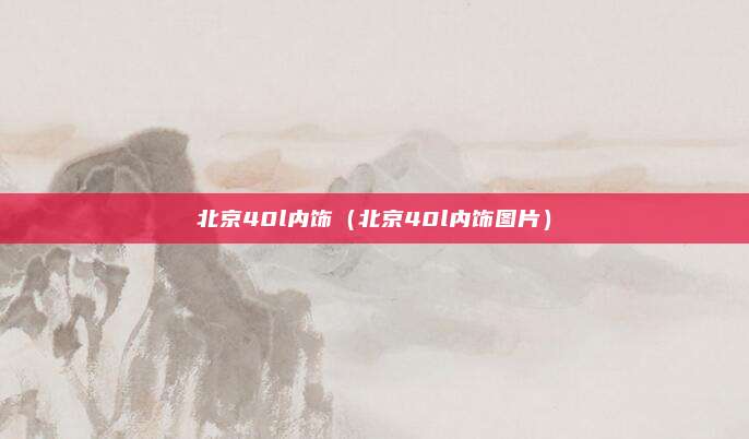 北京40l内饰（北京40l内饰图片）