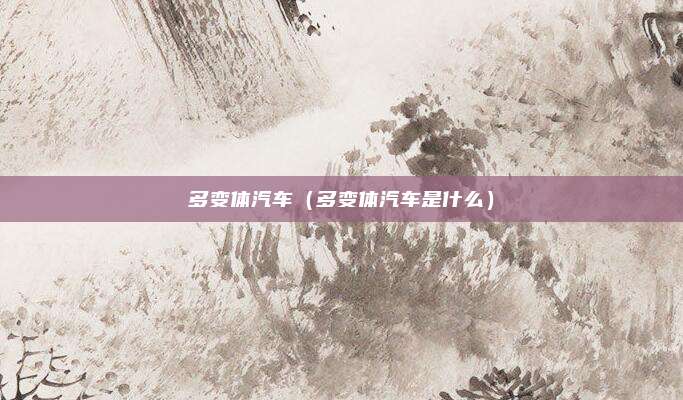 多变体汽车(多变体汽车是什么)