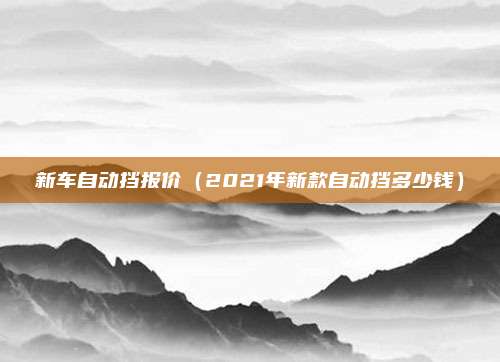 新车自动挡报价（2021年新款自动挡多少钱）