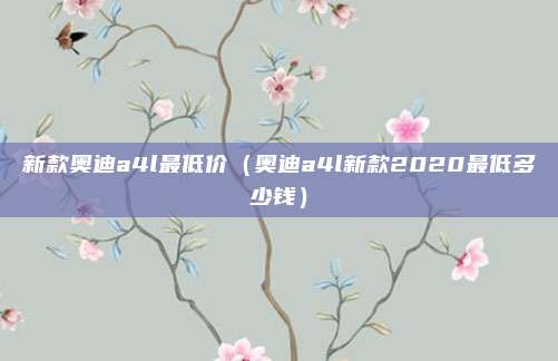 新款奥迪a4l最低价(奥迪a4l新款2020最低多少钱)