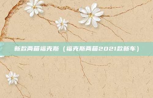 新款两箱福克斯（福克斯两箱2021款新车）