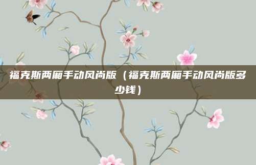 福克斯两厢手动风尚版（福克斯两厢手动风尚版多少钱）