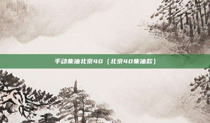 手动柴油北京40（北京40柴油款）