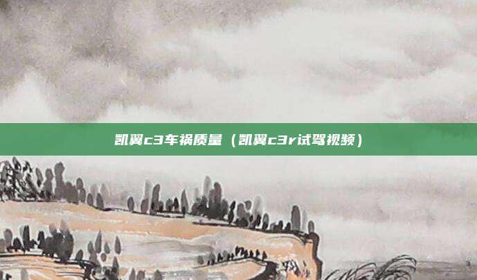凯翼c3车祸质量（凯翼c3r试驾视频）