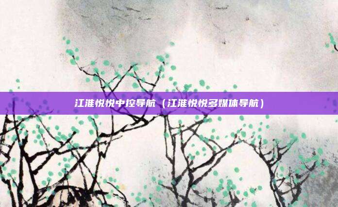 江淮悦悦中控导航(江淮悦悦多媒体导航)