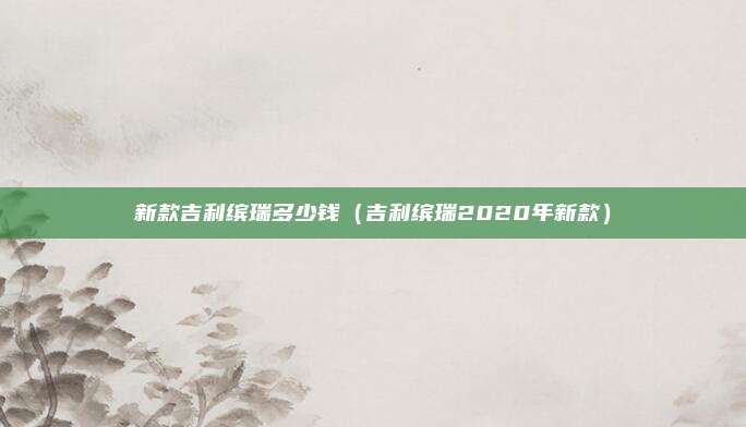 新款吉利缤瑞多少钱（吉利缤瑞2020年新款）