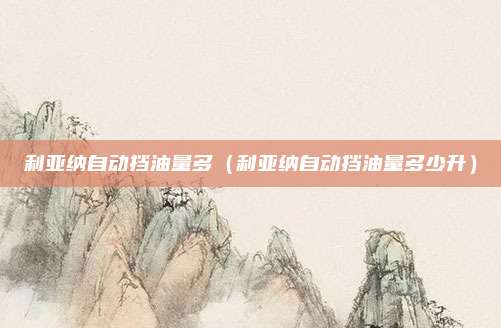 利亚纳自动挡油量多（利亚纳自动挡油量多少升）