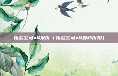 新款宝马x4报价(新款宝马x4最新价格)