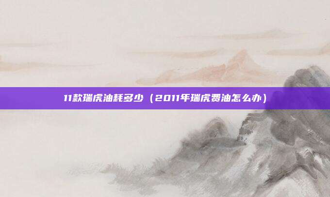 11款瑞虎油耗多少（2011年瑞虎费油怎么办）
