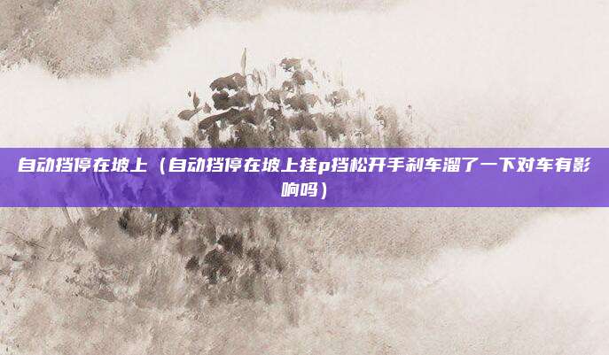 自动挡停在坡上(自动挡停在坡上挂p挡松开手刹车溜了一下对车有影响吗)