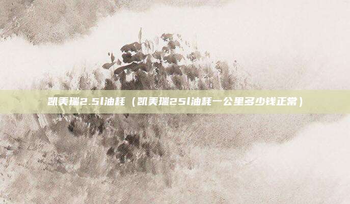 凯美瑞2.5l油耗（凯美瑞25l油耗一公里多少钱正常）