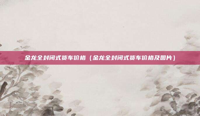 金龙全封闭式货车价格（金龙全封闭式货车价格及图片）