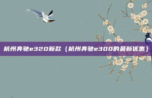 杭州奔驰e320新款（杭州奔驰e300的最新优惠）