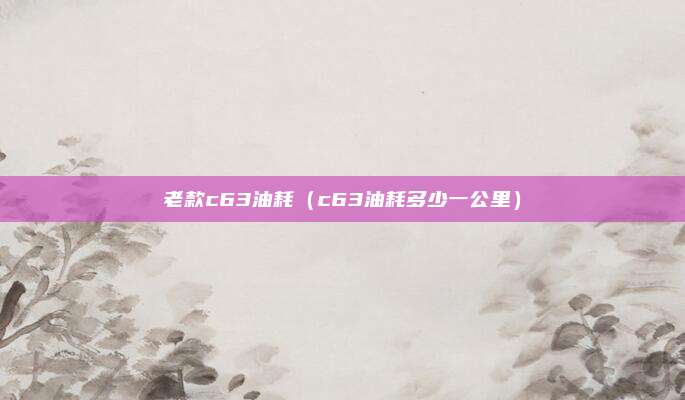老款c63油耗(c63油耗多少一公里)