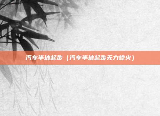 汽车半坡起步（汽车半坡起步无力熄火）