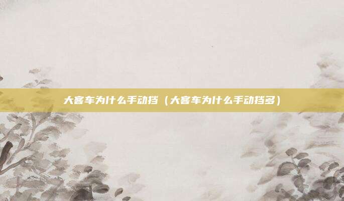 大客车为什么手动挡（大客车为什么手动挡多）