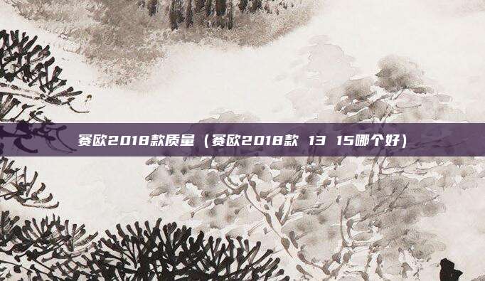 赛欧2018款质量（赛欧2018款 13 15哪个好）