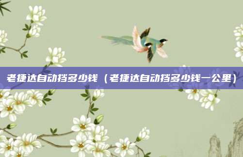老捷达自动挡多少钱(老捷达自动挡多少钱一公里)