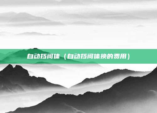 自动挡阀体（自动挡阀体换的费用）