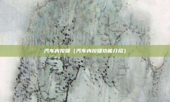 汽车内按键（汽车内按键功能介绍）