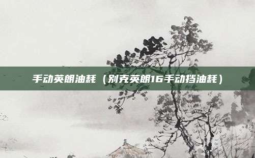 手动英朗油耗（别克英朗16手动挡油耗）