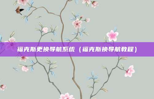 福克斯更换导航系统（福克斯换导航教程）