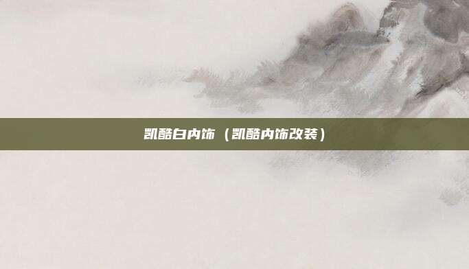 凯酷白内饰（凯酷内饰改装）