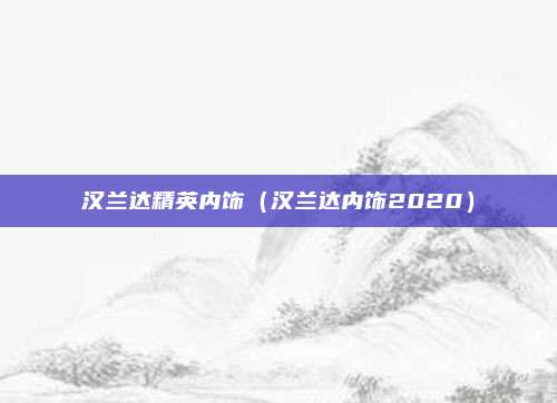 汉兰达精英内饰（汉兰达内饰2020）