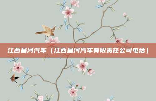 江西昌河汽车(江西昌河汽车有限责任公司电话)