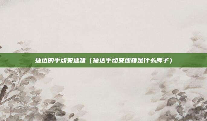 捷达的手动变速箱（捷达手动变速箱是什么牌子）
