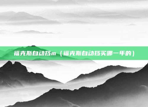 福克斯自动挡m(福克斯自动挡买哪一年的)