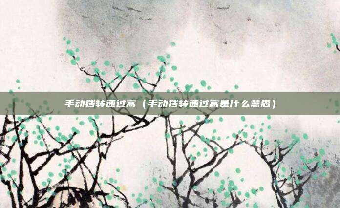 手动挡转速过高（手动挡转速过高是什么意思）