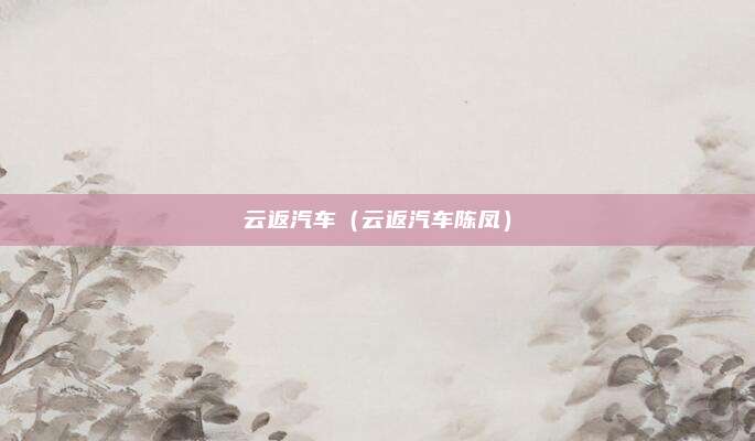 云返汽车（云返汽车陈凤）