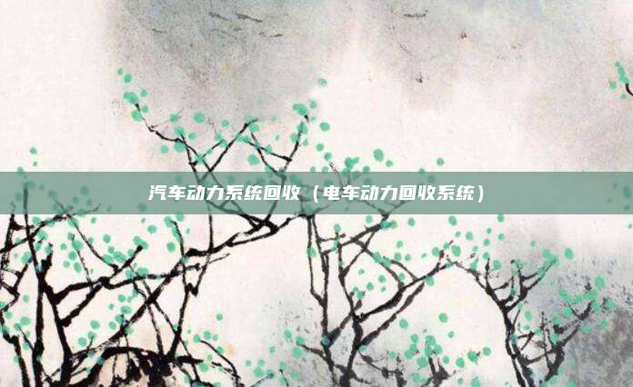 汽车动力系统回收(电车动力回收系统)