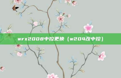 wrx2008中控更换（w204改中控）