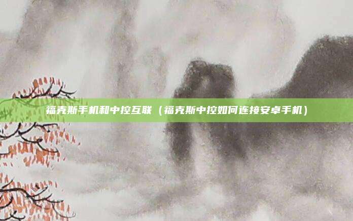 福克斯手机和中控互联（福克斯中控如何连接安卓手机）