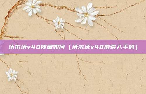 沃尔沃v40质量如何（沃尔沃v40值得入手吗）