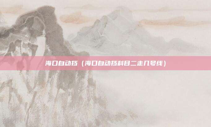 海口自动挡(海口自动挡科目二走几号线)